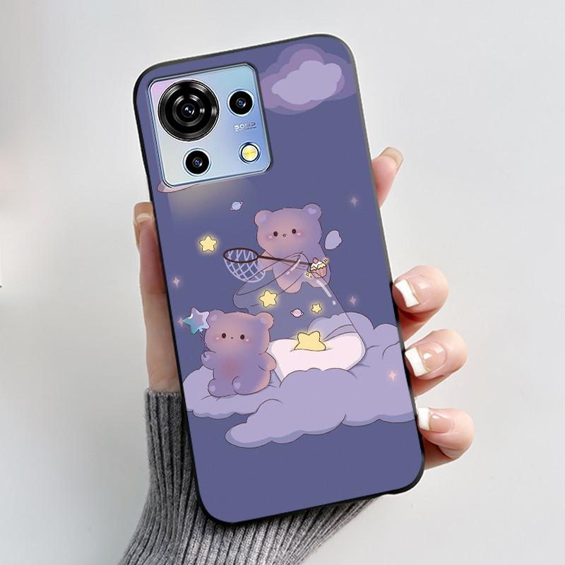 Süße Cartoon Hülle Für ZTE Blade V50 Vita 4G Bedruckte Schale Schutzhülle Weiches Silikon Schwarzes Gehäuse