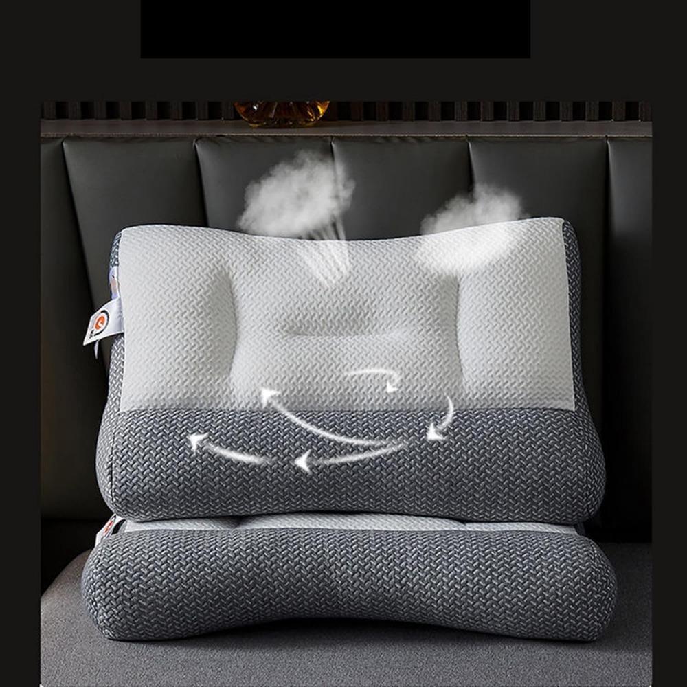 Ergonomic Contour Pillow for Neck Shoulder Pain Relief, Orthopedic Deep Sleep & Ease Sleep Pillow, Cervical Neck Support Pillows Soft Patchwork (Grey)