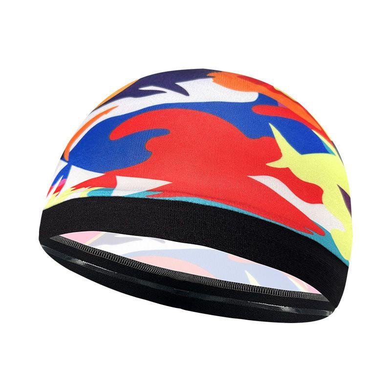 

Sun Protection Cycling Hat Summer Men and Women Sweat-Absorbing Breathable Running Pouch Cap Bicycle Helmet Lining Liner Colored Shark Hat All yards