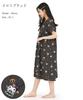 SAZAC Kuromi Cotton Loungewear Dress, 100% Broadcloth, Button-Front, Women's Nightgown, (Black/M-L/SAN1903)