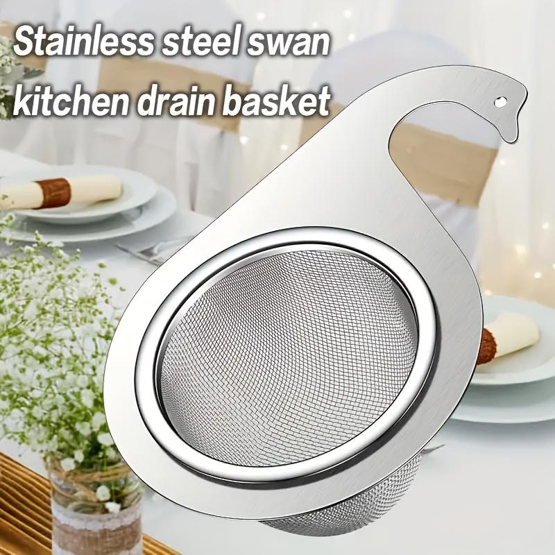 Stainless Steel Sink Strainer Basket with Handle Multifunctional Detachable Drain Filter for Kitchen Water Filtering Food Waste