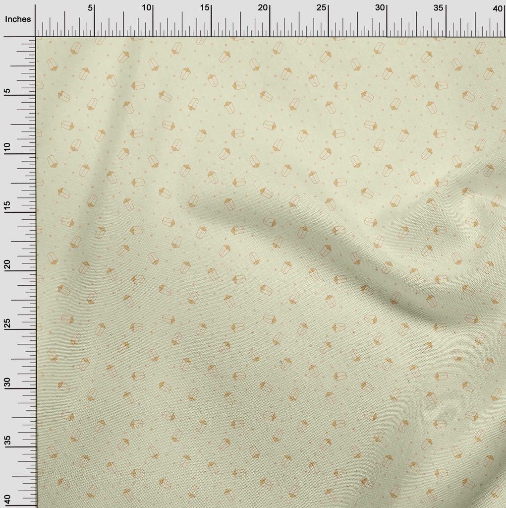 oneOone Cotton Flex Light Yellow Fabric Retro Popcorn Sewing Fabric By The Yard Printed Diy Clothing Sewing Supplies 40 Inch