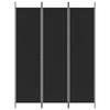 VidaXL Cloison de Séparation 3 Panneaux Séparateur de Pièce Pliable Diviseur Écran d'Intimité Paravent Décoration Salon Noir 350181