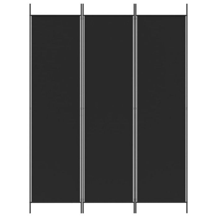 VidaXL Cloison de Séparation 3 Panneaux Séparateur de Pièce Pliable Diviseur Écran d'Intimité Paravent Décoration Salon Noir 350181