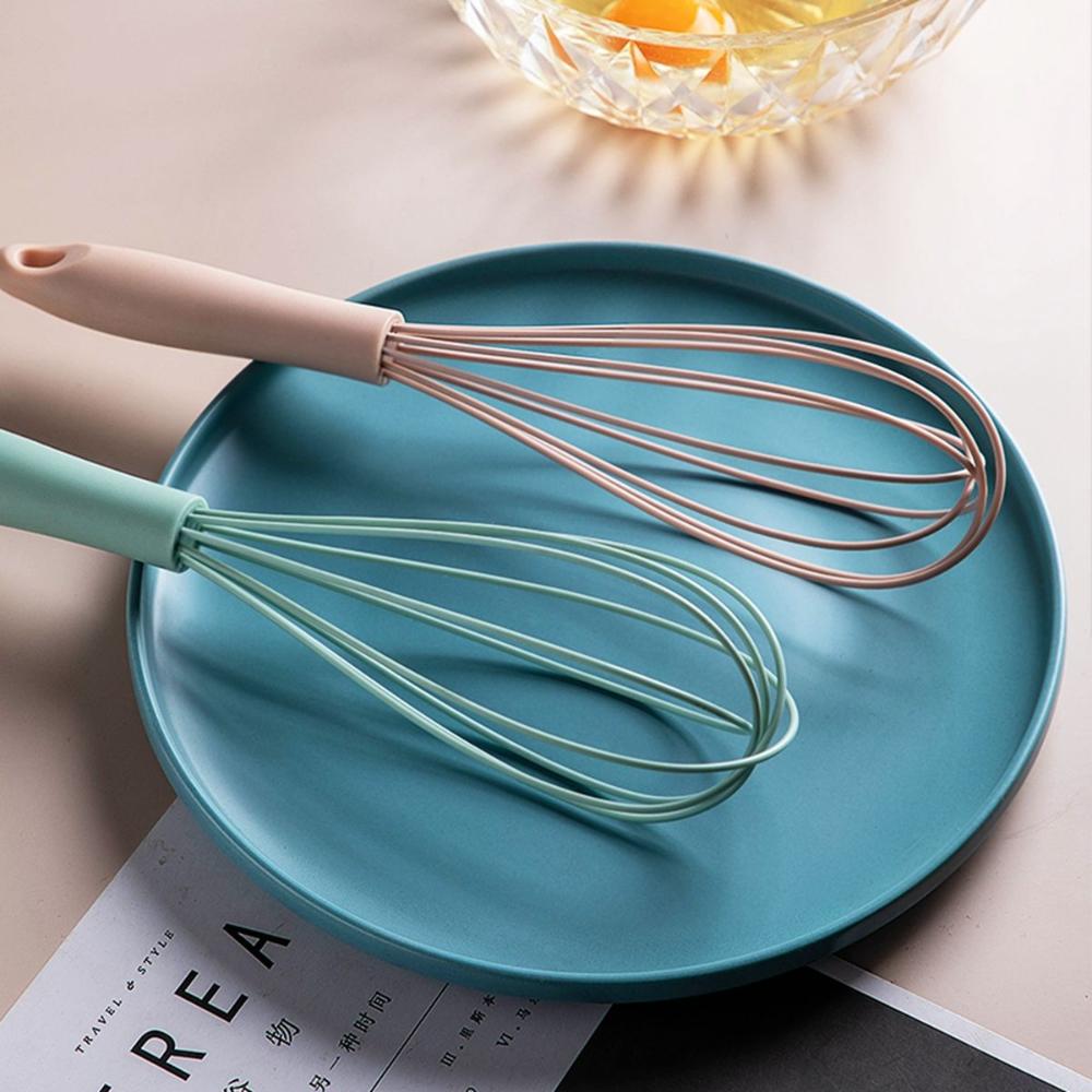 Cream Kitchen Cooking Manual Milk Frother Silicone Egg Beater Mixer Whisk Blender