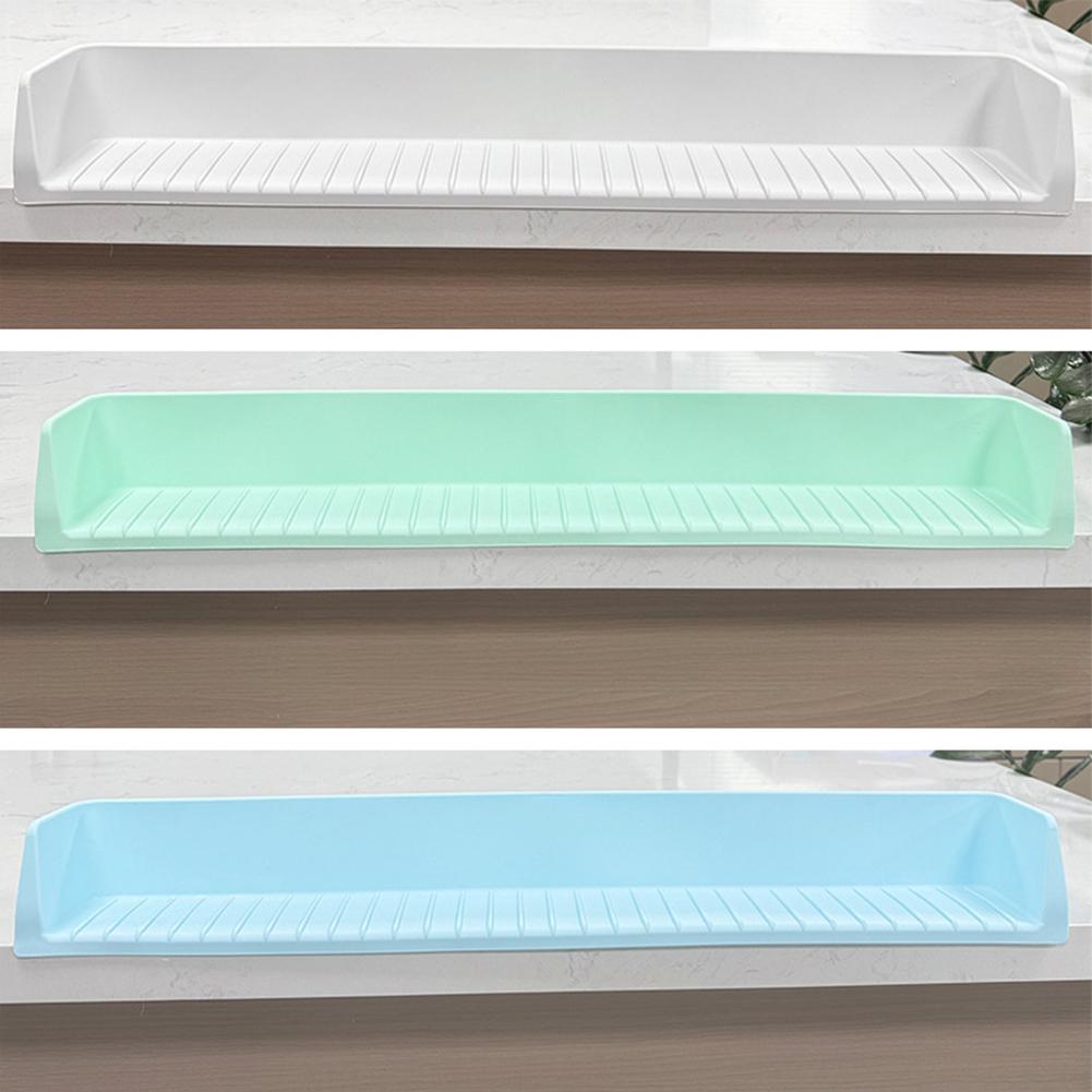Silicone Bath Tub Splash Guard with 11 Suction Cups Doll Tray Caddy Holder Storage with 3°Drainage Slope Doll Holder Play Shelf