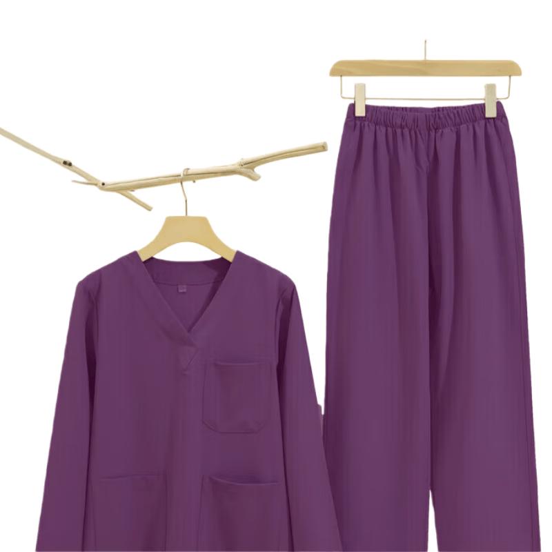 XEYN Women s Purple Long Sleeve Scrub Suit