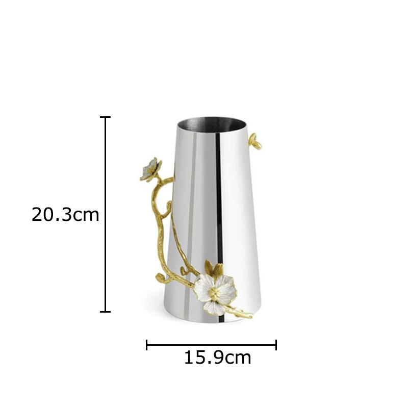 

Butterfly Ginkgo Leaf Decorative Vase Creative Silver Flower Pots Table Decoration Flowers Arrangement Room Aesthetic Decor