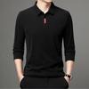 Men's Lapel Casual Business Men's Polo Shirt Solid Color Autumn and Winter New T-shirt