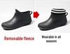 Damen wasserdichte rutschfeste gefütterte niedrig geschnittene Regenstiefel im koreanischen Stil - Modische warme Outdoor-Bekleidung
