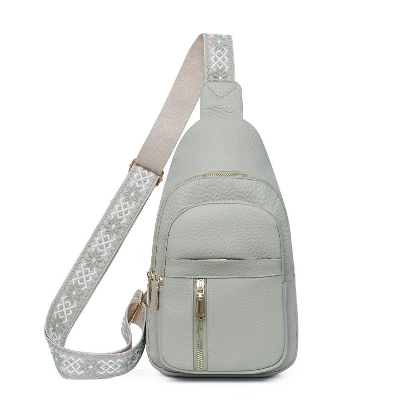 Women's Chest Bag Wide Shoulder Bag Vintage Crossbody Bag