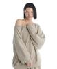 Teulimingbeodeu Scratch Damage Boat Neck Sweat Shirt [ Beige ]