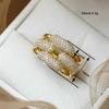 Huitan Luxury Women Ring Chain Design Full Shining Cubic Zirconia Fashion Wedding Engagement Noble Accessories Lady Chic Jewelry