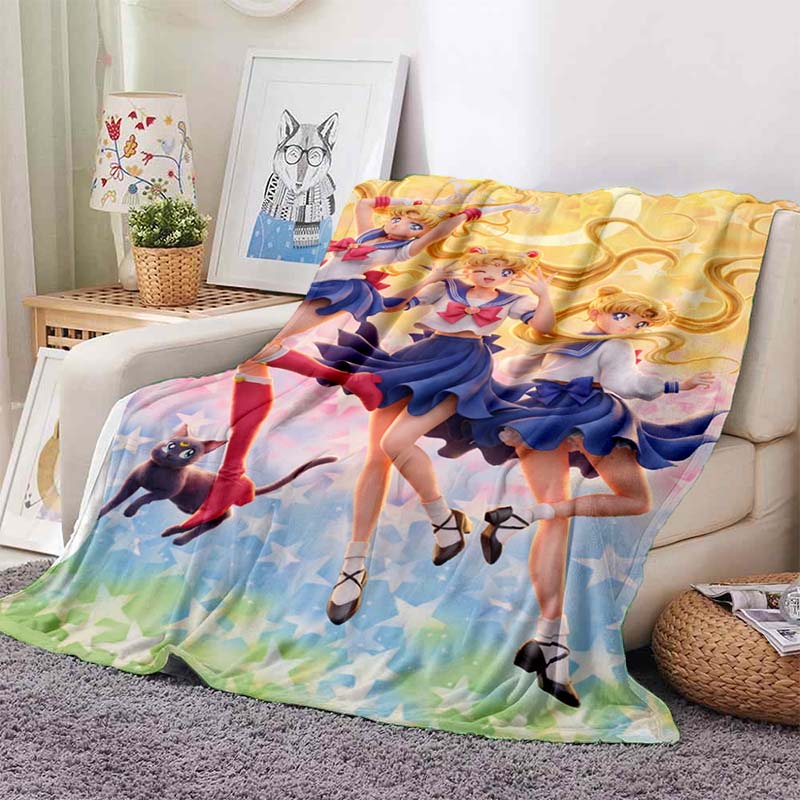 Various styles of Sailor Moon anime character blankets are suitable for use on beds, in bedrooms, on sofas, picnics, and other 1