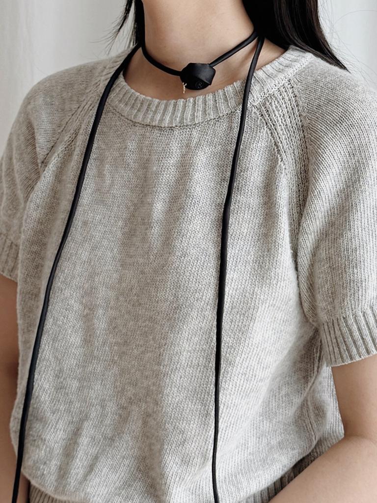 Oar Classic Rose Choker Necklace [Black]