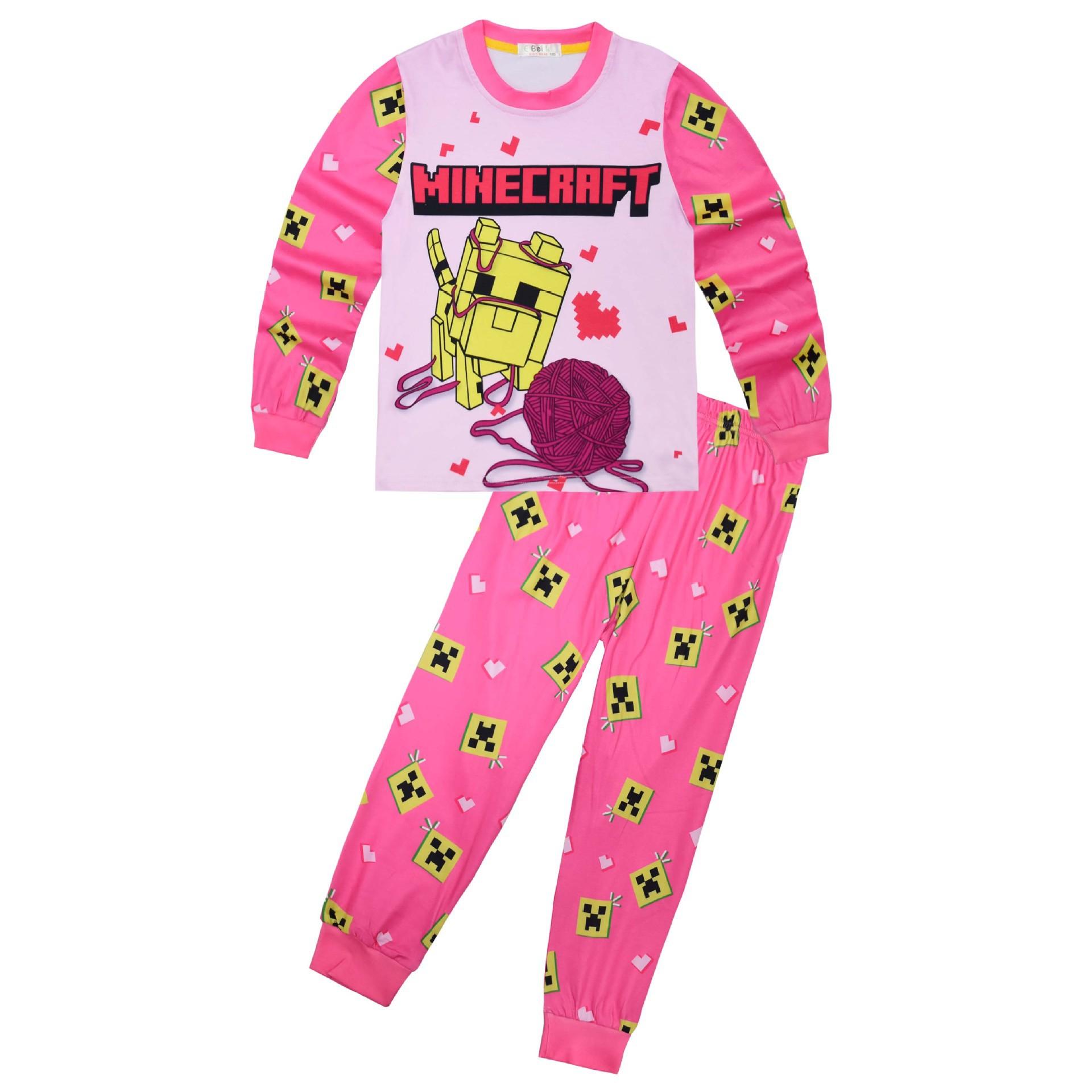 

Long-Sleeved Cartoon Digital Printing, Middle-Aged And Older Children S Loungewear Set, Long-Sleeved Two-Piece Set, Sleeping 7854. 110