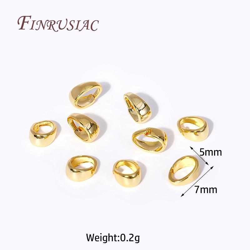 18K Gold Plated Brass Metal Smooth Pendant Bail For Necklace Making Pinch Bails For Pendants Clasps Hook Clips
