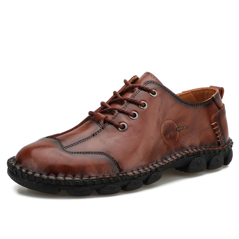 

Мужская обувь летняя модная обувь большой размер новая модная кожаная корейская версия британская универсальная молодежная мягкая подошва повседневная кожаная обувь мужская 48