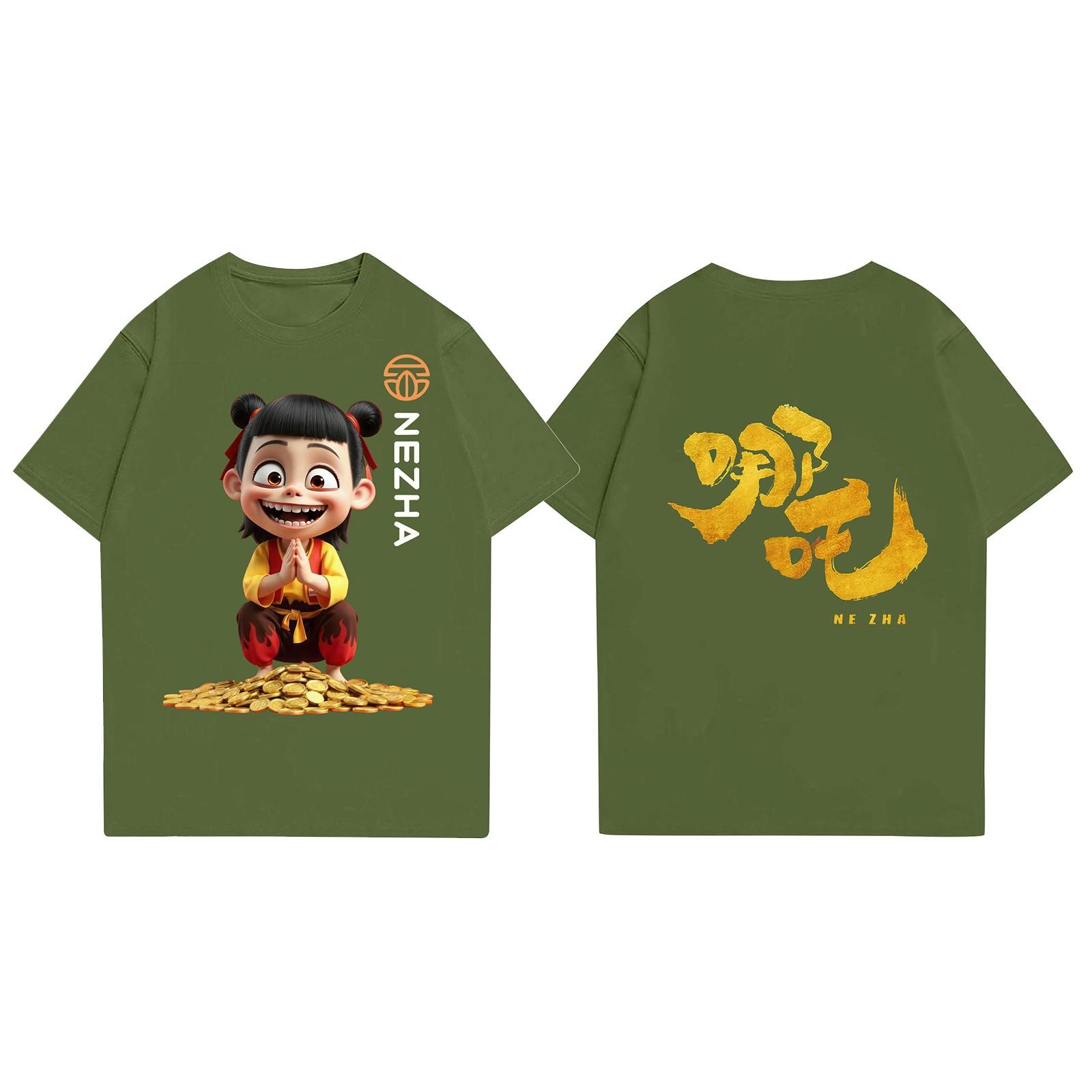 

Женская повседневная футболка с круглым вырезом и короткими рукавами с принтом L армия зеленый