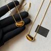 18k real gold electroplated tiger's eye stone pea pendant necklace Maillard collarbone chain niche neck chain