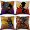 Vibrant African Women Throw Pillow Covers Linen Cushion Cases For Home And Outdoor Sofa Decor (17.71Inch/45Cm)