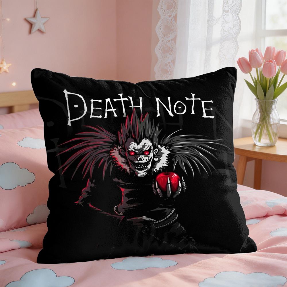 Anime DDeath NNote Cushion Cover Square Short Plush Pillow Case Living Room Sofa Home Decor Funda X