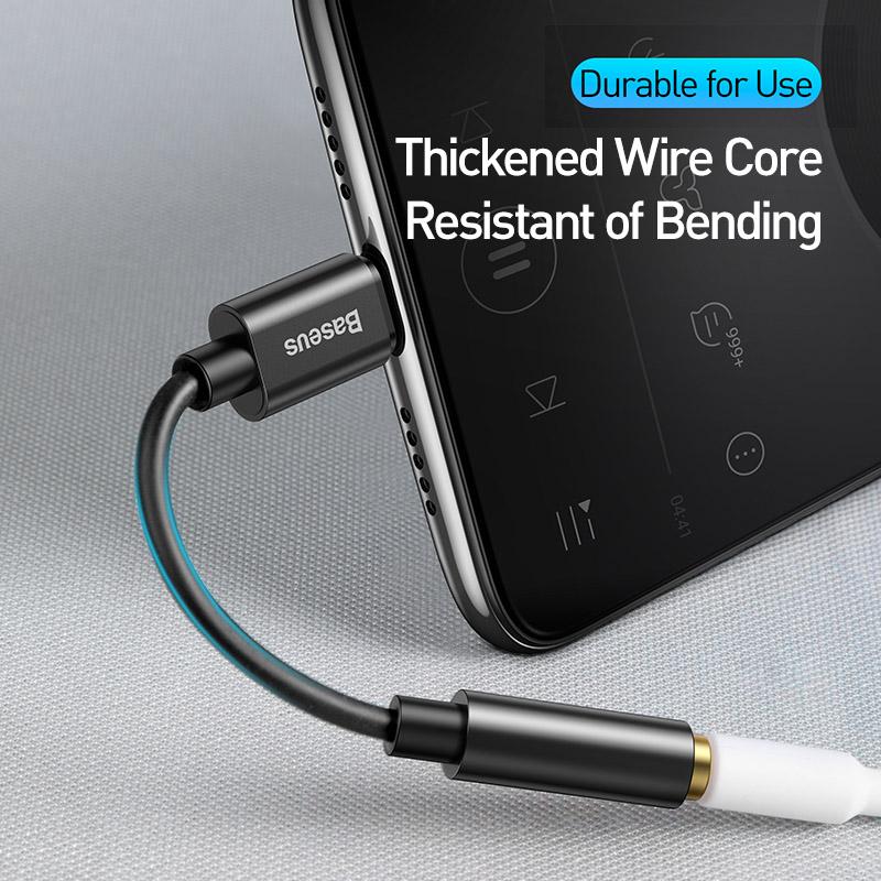 Baseus Type C na 3,5mm Jack Sluchátka USB-C Type C na 3,5mm Sluchátka AUX Adaptér Audio Kabel pro Huawei P40 P30 Pro Xiaomi 10 9 3