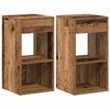 VidaXL Tables de chevet avec tiroir 2 pcs vieux bois 35x34x66,5 cm, table d'appoint, armoire de lit, table d'appoint pour la 858728