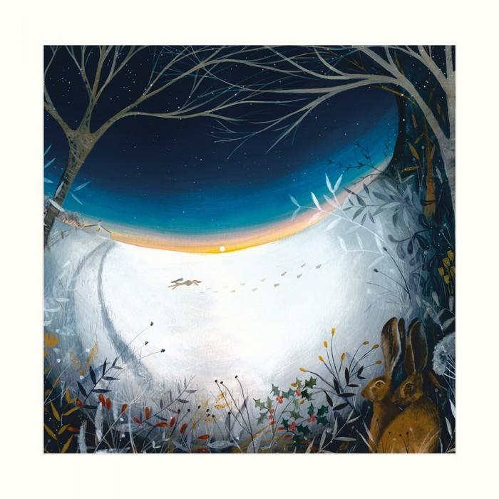Julia Crossland Winter Hares Estampa 40cm x