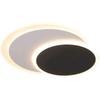 Nordic White Black Moon Type Led Round Ceiling Lamp For Living Room Study Bedroom Kitchen Wrought Iron Acrylic Home Lighting