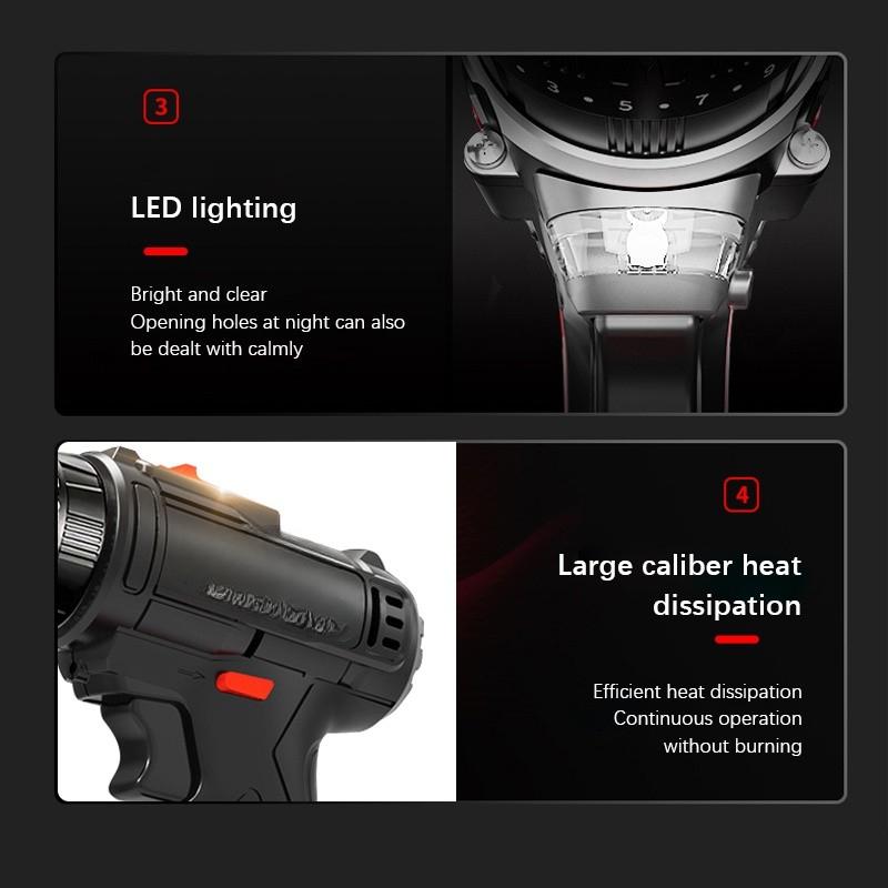 Cordless Impact Drill Set Car Lithium battery Screwdriver Speed Drilling Screw Driver wrench 1+25 torque adjustment