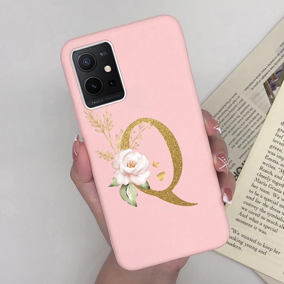Simple Case For Vivo T1 5G Name 26 Letter Soft Matte Silicone Anti Slip Phone Back Cover For Vivo T 1 VivoT1 Shell Funda Bumper