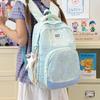 Schoolbag New Student School Bag Striped Polka Dot Casual Backpack Lightweight Large Capacity Backpack Outdoor Sports Travel Backpack
