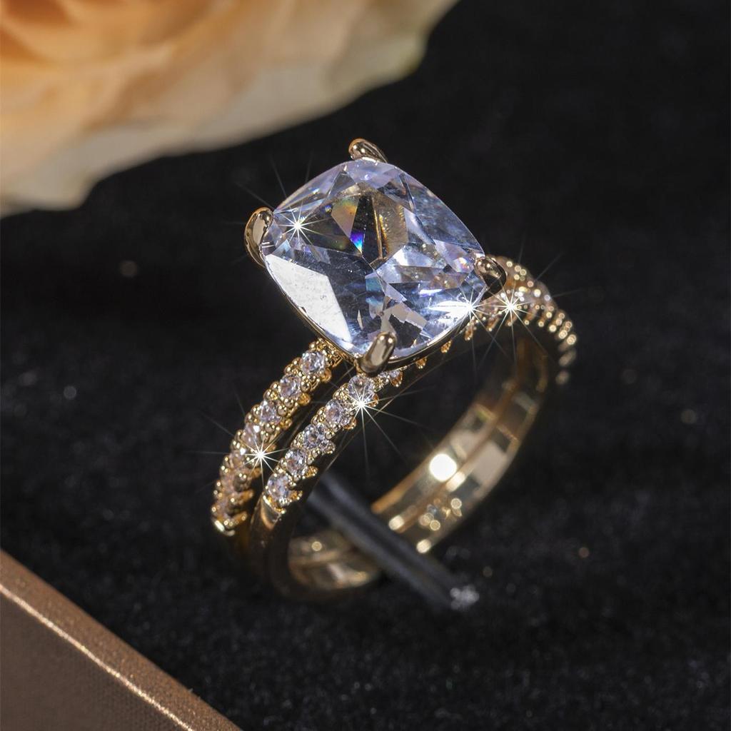 Exquisite and fashionable women's simple temperament multifunctional ring, personalized and creative high-end couple engagement set