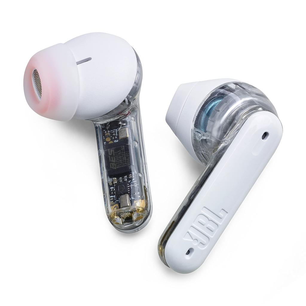 JBL TUNE FLEX GHOST Wireless Bluetooth Earbuds, 2-Way Wear, Noise Cancelling, IPX4, White (JBLTFLEXGWHT)