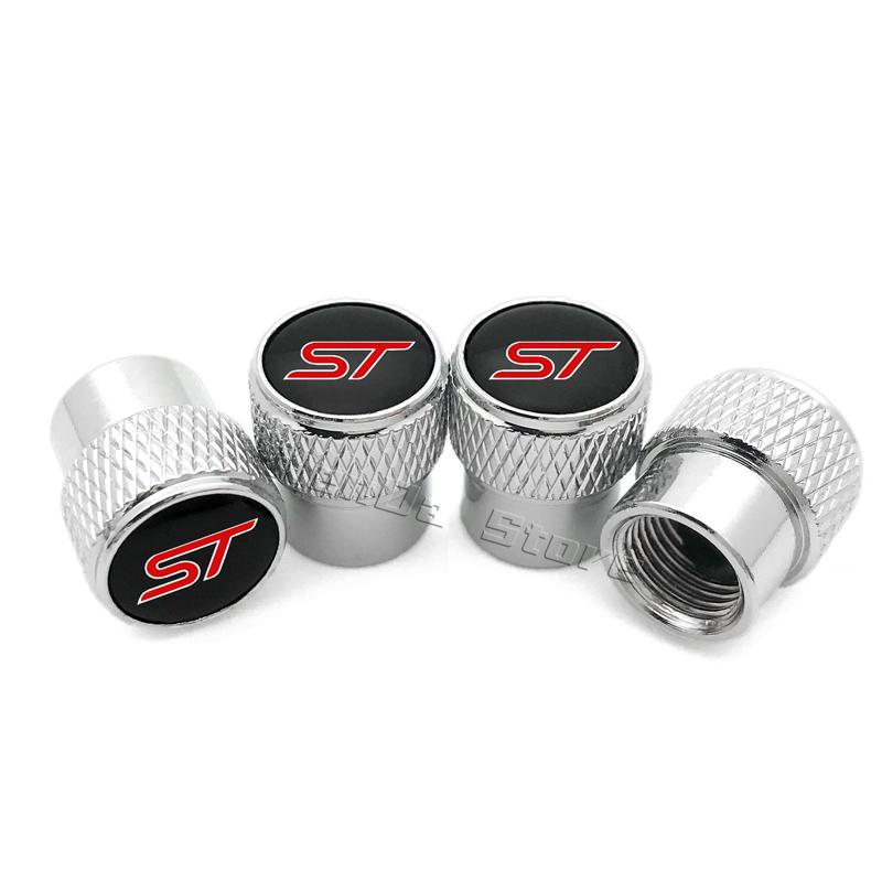 

4PCS Car Wheel Tire Valve Stem Caps Cover For Ford ST Line Focus X 2 3 Mondeo Fiesta Kuga MK2 MK3 MK4 Tyre Styling Accessories срібний
