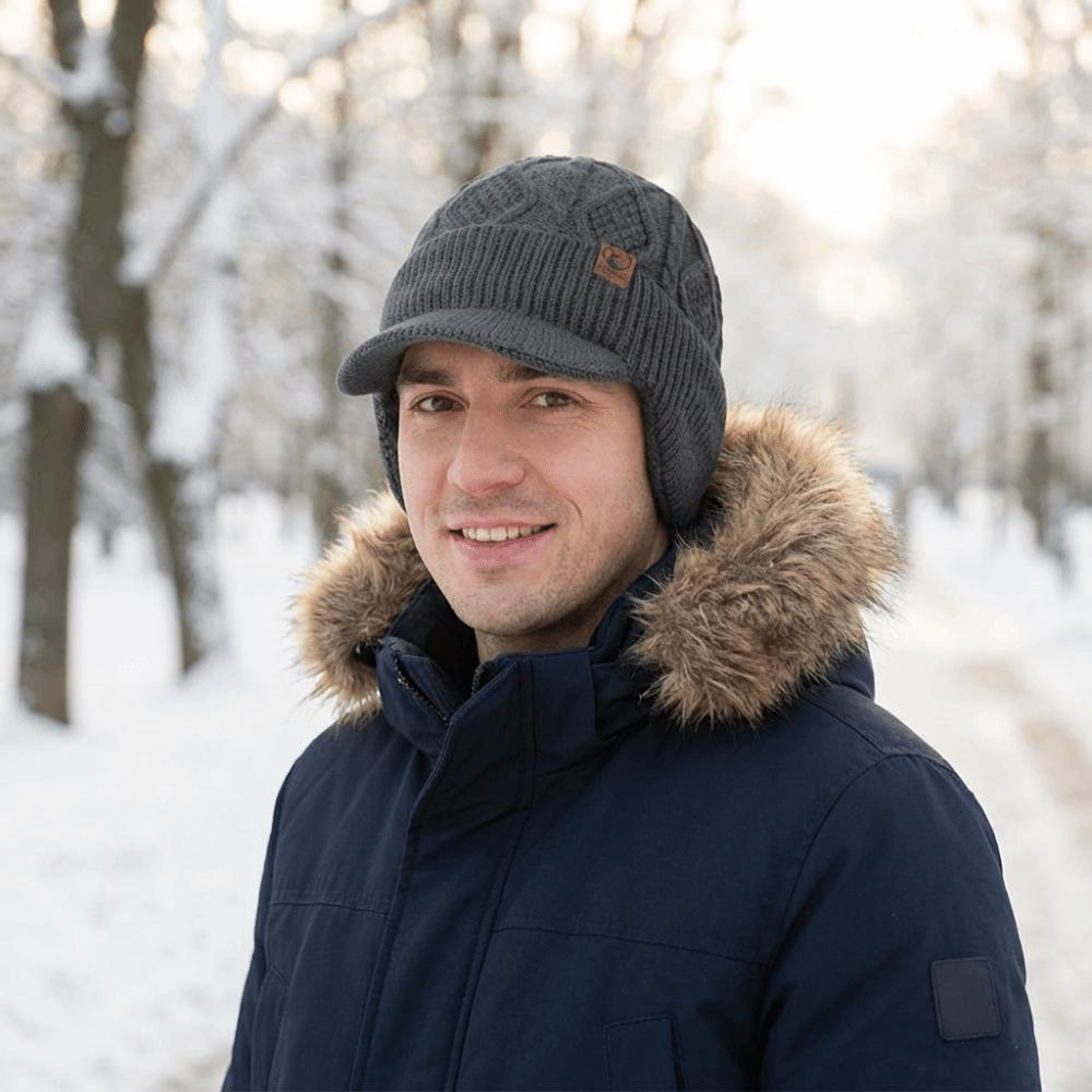 Thermal Earflap Cap Thick Knitted Hat Soft Winter Beanie Hat Outdoor