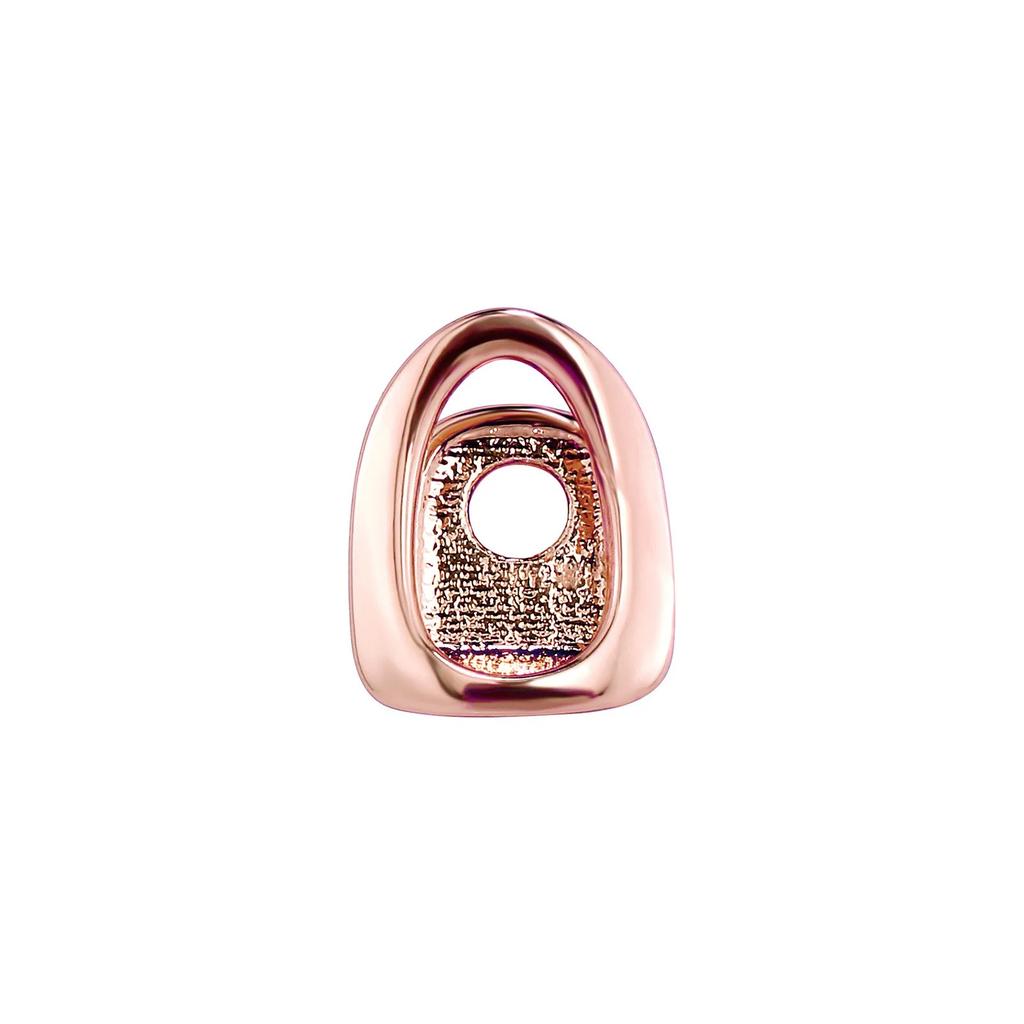 Gold Color Metal Hip Hop Rapper Single Shackle Teeth Grillz Cap Top Bottom Dental Braces Hollow out Personality Tooth Jewelry