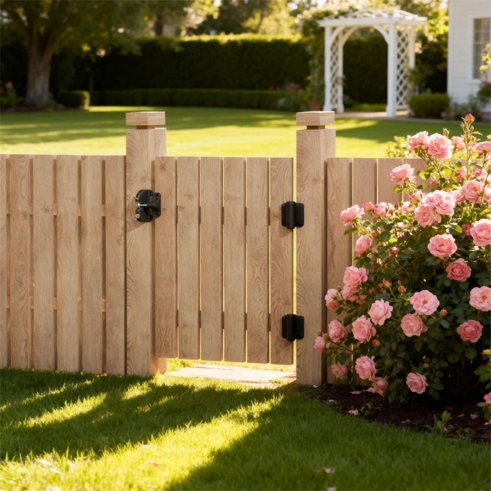 Self Locking Gate Latch Lockable Latch Key Fence Lock Outdoor Gate Hardware Versatile Adjustability Pull Cable Self-Locking Door