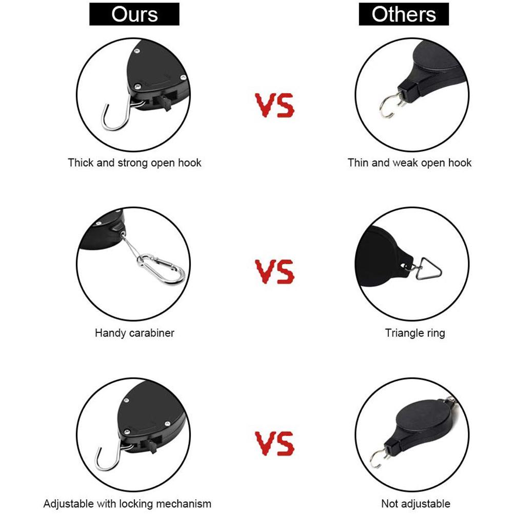 Retractable Plant Pulley Adjustable Plant Hanger Hanging Flower Hook