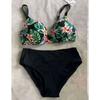 TS JYL-BK126 Morandi Color Bikini Set, High Waist Ruched Swimwear For Ladies
