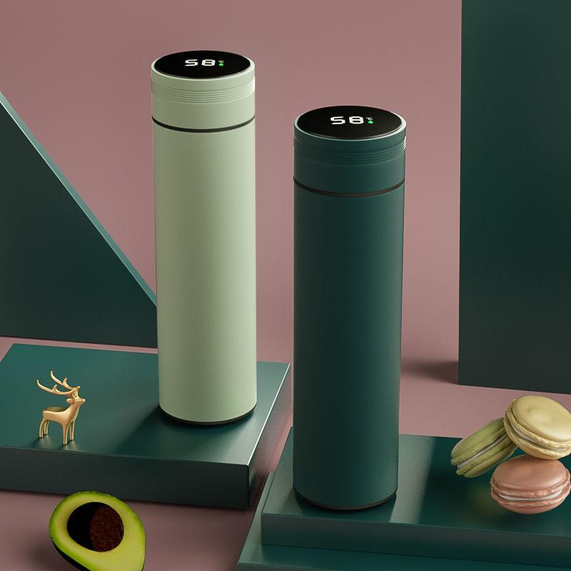 Intelligence Thermos Cup 480ml Vacuum Flasks Portable Stainless Steel Thermos Cup Water Bottle Travel Tea Mug Office Thermos Cup