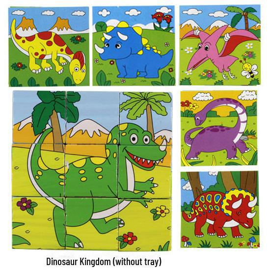 Wooden 3D Jigsaw Puzzle - Educational Birthday Gift for Kids with Six-sided Painting Blocks
