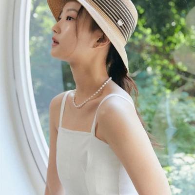 ACCLET Rattan Stripe Bucket Hat H003_DARK BEIGE