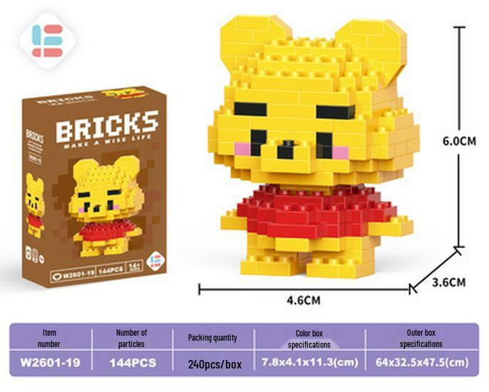 Cartoon Figurine Compatible Lego Bricks: Educational Micro Bricks Assemble Toy for Children