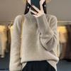 Verdickter Wollpullover im neuen Stil mit hohem Kragen und Schultergurten für Damen