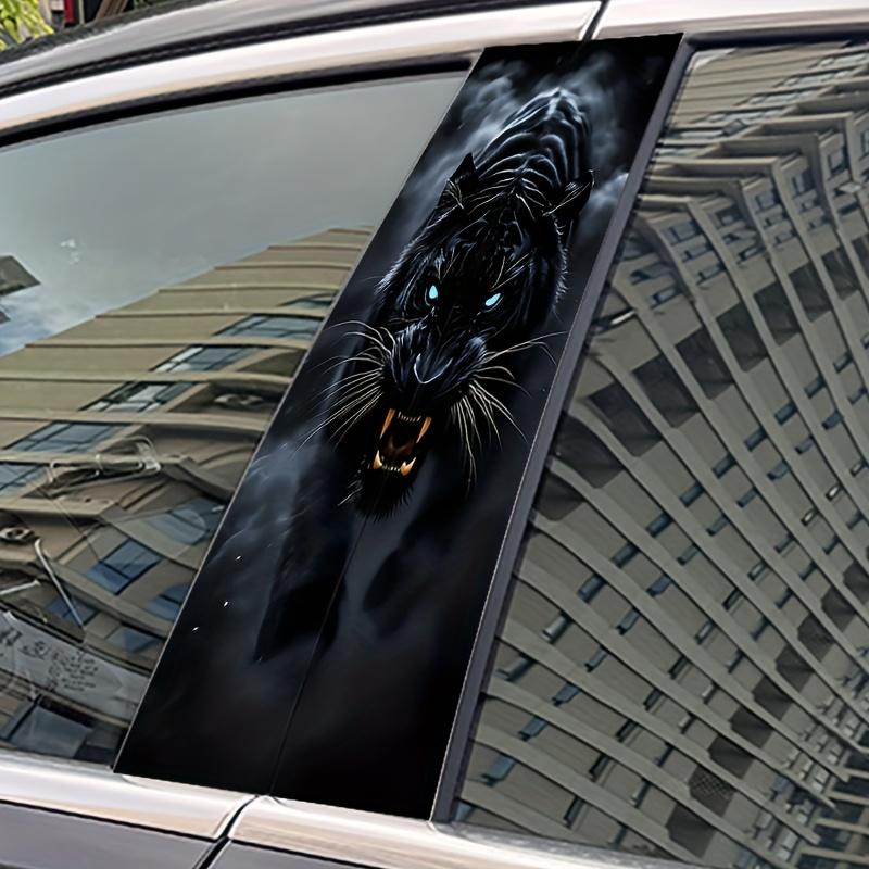 2 Piezas/juego, Pegatina para pilar B de coche Tigre Negro; duradero, impermeable, resistente a los arañazos, película protectora para pilar B de coche, pegatina para coche