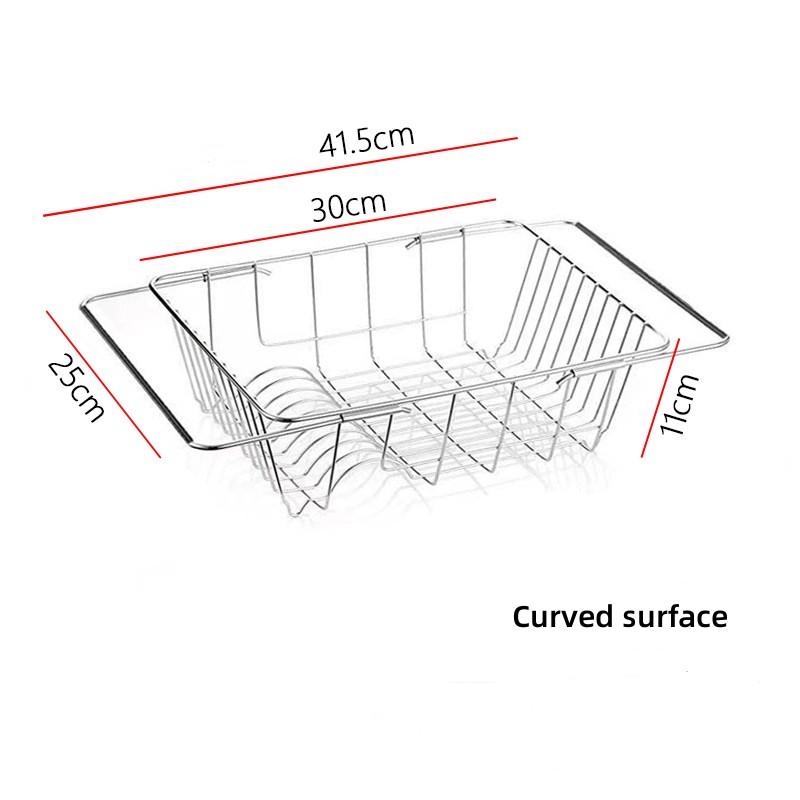 1pc Telescopic Stainless Steel Kitchen Sink Drain Basket Fruits and Vegetables Dish Sponge Drying Storage Rack Kitchen Supplies