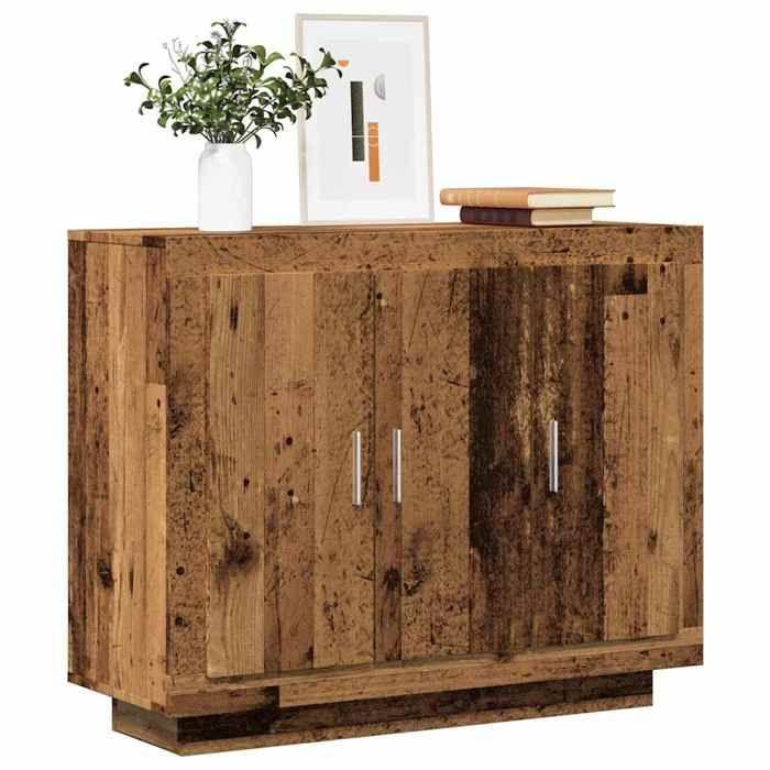 VidaXL Buffet vieux bois 92x35x75 cm bois d'ingénierie, meuble de rangement, meuble de rangement de cuisine, meuble de 856864