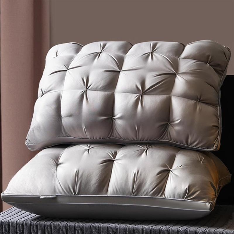 1Pcs Bed Pillow Soft Fluffy Filling Pillows Washable Breathable Neck Support Sleep Pillow Adult Bedroom Home Use Student Pillows